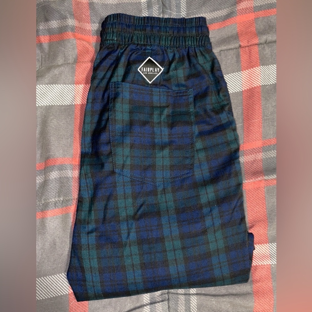 FairPlay Green and Blue Plaid Pants Size 30 Waist